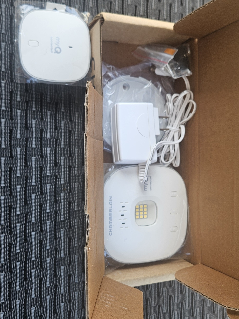 Chamberlain White Garage Door Sensor and Charger